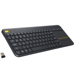  U4000 Plus Wireless Touch TV Keyboard With Easy Media Control and Built-in Touchpad, HTPC Keyboard for PC-connected TV, Windows, Android, Chrome OS, Laptop, Tablet - Black