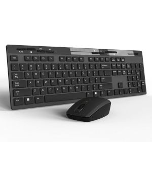 Wireless Keyboard and Mouse Combo, 2.4GHz Full-Sized Ergonomic Computer office Keyboard & Mouse(800/1000/1200 DPI) for Computer/Laptop/Windows/Mac/Linux - Black