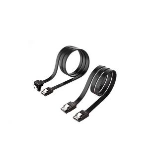 1x Straight Data Cable and 1x 90 Degree Angle Cable with Locking Latch for SATA HDD SSD drives (2Pack)